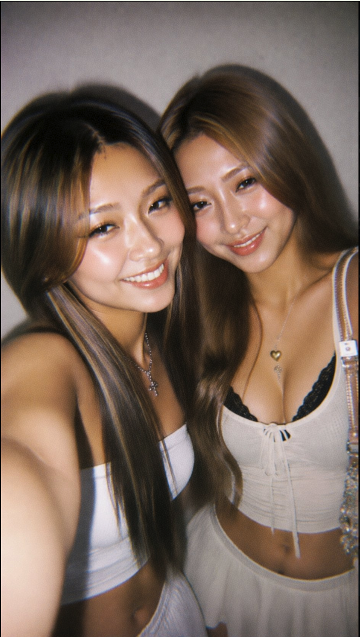an unidentified companion posing closely together indoors.