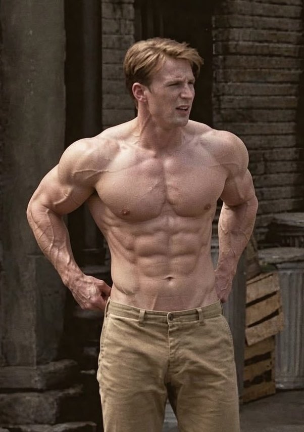 AI image detected of ripped Chris Evans.