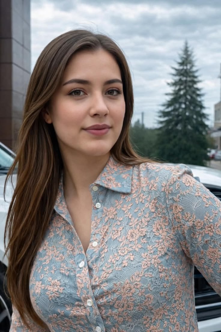 AI image woman floral dress