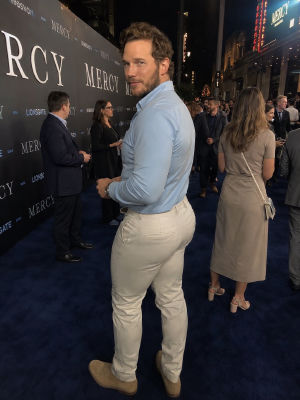 AI-generated image of Chris Pratt at the Mercy movie premiere