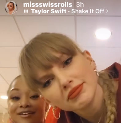 Deepfake of Taylor Swift in a Snapchat-style selfie