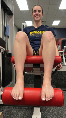 Deepfake image resembling Caitlin Clark in an Indiana Basketball gym