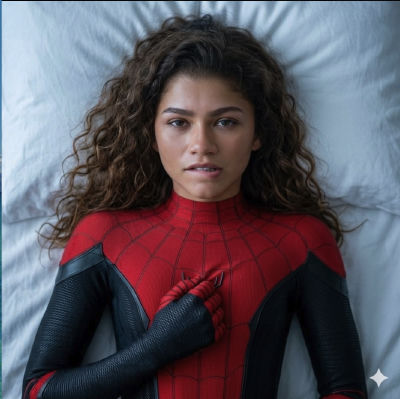 AI-generated image of Zendaya in a Spider-Man costume