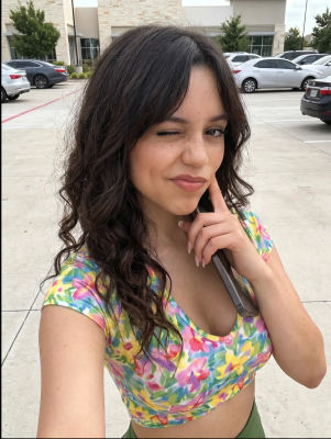 AI-generated image of Jenna Ortega in a selfie-style photo