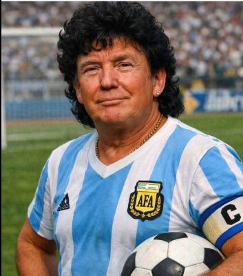 Deepfake of Donald Trump wearing Argentina national team kit