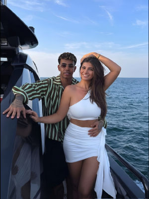 AI-generated image of  Lamine Yamal and Mia Khalifa on a yacht