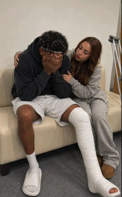 AI-generated image showing a Lamine Yamal being comforted on a couch