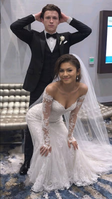 AI-generated wedding photo of Tom Holland and Zendaya