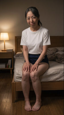 AI-generated image of a woman sitting on a bed