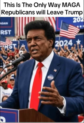 AI-generated image of Donald Trump speaking at a MAGA rally