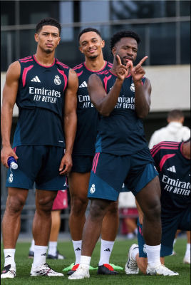 AI-generated image of Trent Alexander-Arnold and Ayila Yussuf in Real Madrid training