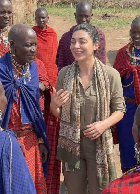 Deepfake showing a woman among Maasai villagers