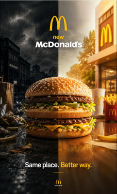 AI-generated McDonald's 'Same place. Better way.' advertisement