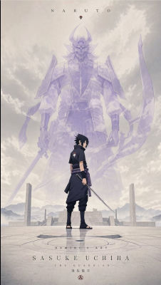 AI-generated Naruto poster of Sasuke Uchiha as The Guardian