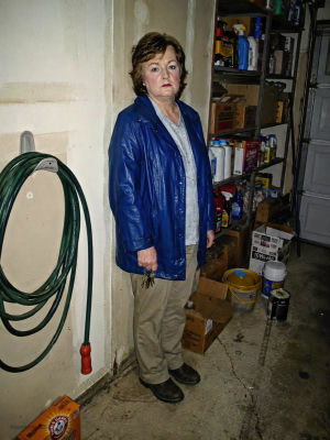 AI-generated image of an unidentified woman in a garage