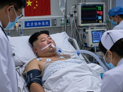 AI image detected of Kim Jong-un in a hospital with Chinese medical staff