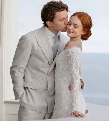AI-generated wedding photo of Tom Holland and Sadie Sink