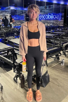 Deepfake of Sydney Sweeney at a Solidcore Pilates studio