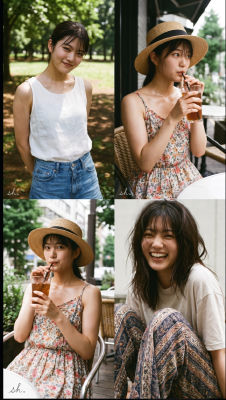 AI generated collage of  Japanese woman 