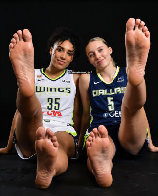 AI-generated image of Paige Bueckers and Azzi Fudd posing in Dallas jerseys