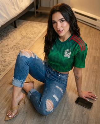 AI-generated image of Dua Lipa in Mexico jersey