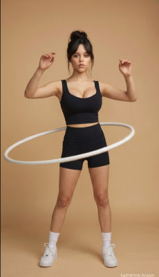 Deepfake of Jenna Ortega hula hooping in athletic wear