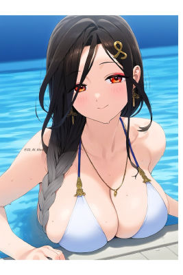 AI-generated illustration of Kakeya Sukoya at a pool