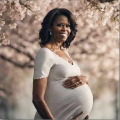 AI-generated image of Michelle Obama depicting a fabricated pregnancy