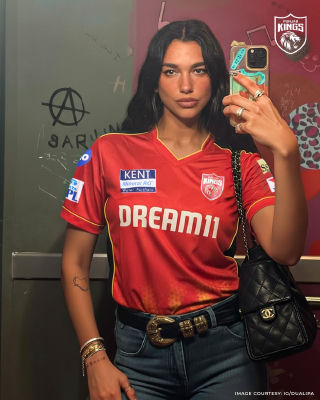 Deepfake of Dua Lipa wearing a Punjab Kings IPL cricket jersey