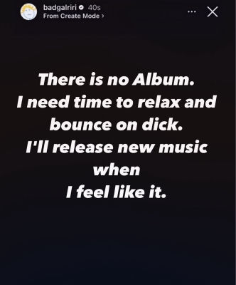AI-generated Instagram story screenshot attributed to Robyn Fenty