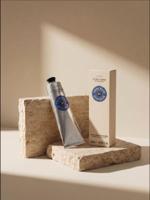 AI-generated L'Occitane hand cream product photo with misspelled 'Bohence' branding