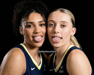 AI-generated image of Paige Bueckers and Azzi Fudd in Dallas Wings jerseys