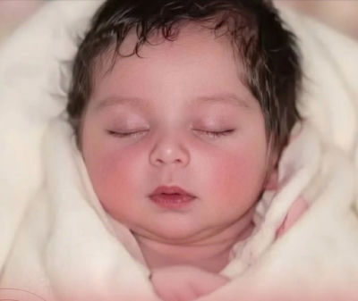 AI-generated image of a sleeping newborn baby