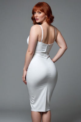 AI-generated portrait of Bryce Dallas Howard in a white dress