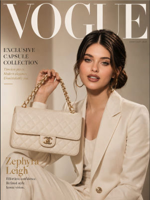 AI-generated fake Vogue cover with 'Zephyra Leigh' capsule collection