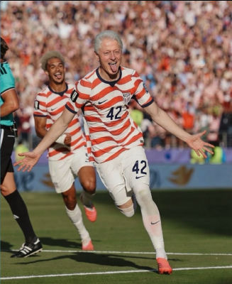AI-generated image of Bill Clinton playing for the US national soccer team