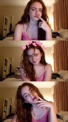 AI-generated images resembling Sadie Sink in a bedroom setting