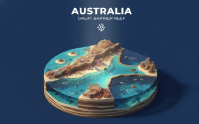 AI-generated illustration of Australia's Great Barrier Reef