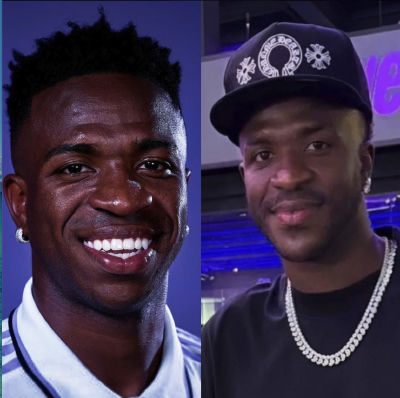 AI-generated side-by-side image of Vinícius Júnior