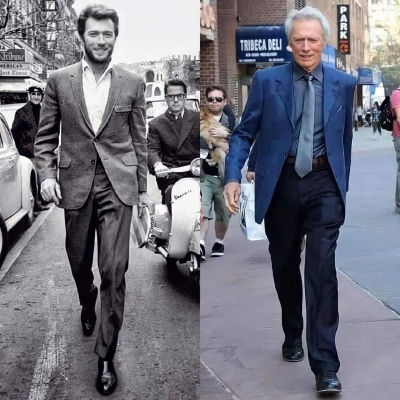 AI-generated image of Clint Eastwood walking in a New York City street