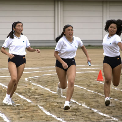 Deepfake of Yuki Nagasato, Cao Zhen, and Sun Yujun at a relay training session