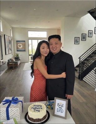 AI-generated image of Kim Jong-un and Women at a Father's Day celebration