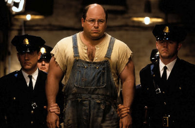 AI-generated image of Jason Alexander, Tom Hanks, and David Morse in a prison scene