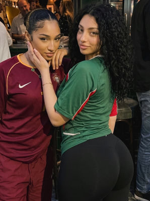 AI generated image of women in Portugal and Morocco national team jerseys