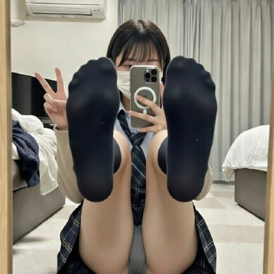 AI-generated image of woman in a school uniform mirror selfie