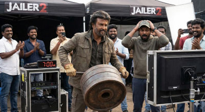 AI-generated image of Rajinikanth on the Jailer 2 film set