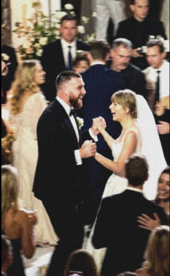 Deepfake of Travis Kelce and Taylor Swift at a wedding reception