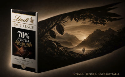 AI-generated Lindt Excellence 70% Cocoa advertisement