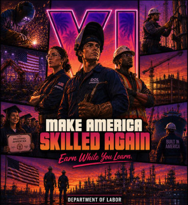 AI-generated 'Make America Skilled Again' Department of Labor poster