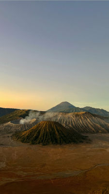 AI-generated image resembling the Mount Bromo volcanic landscape at sunrise